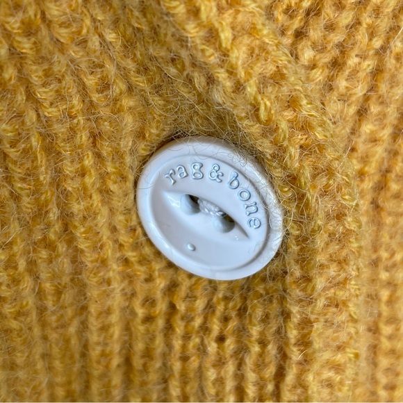 Rag & Bone Liana Merino Wool/Alpaca Blend Chunky Knit Cardigan In Yellow M - Picture 8 of 11